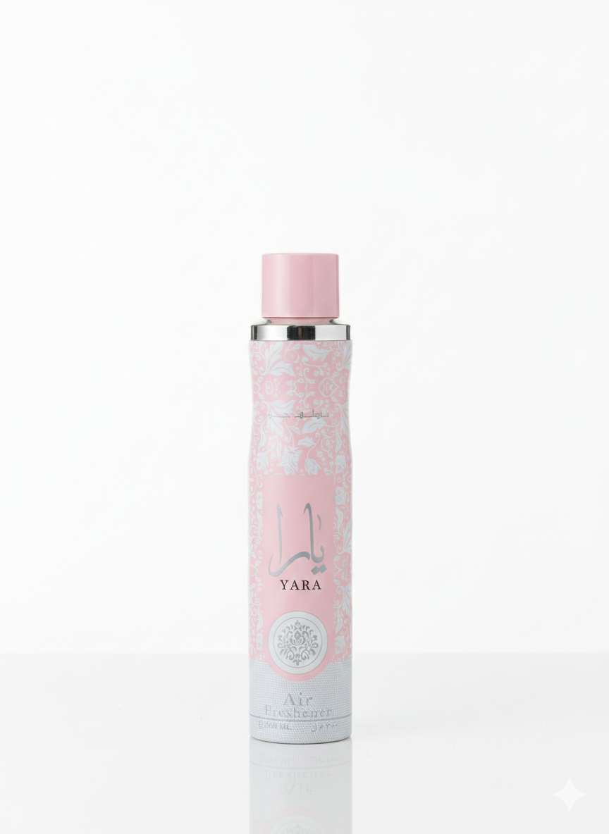 Pink and white spray bottle with 'Yara' branding on a white background