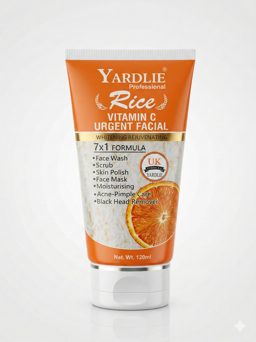 Yardlie Rice Vitamin C Urgent Facial product on a white background