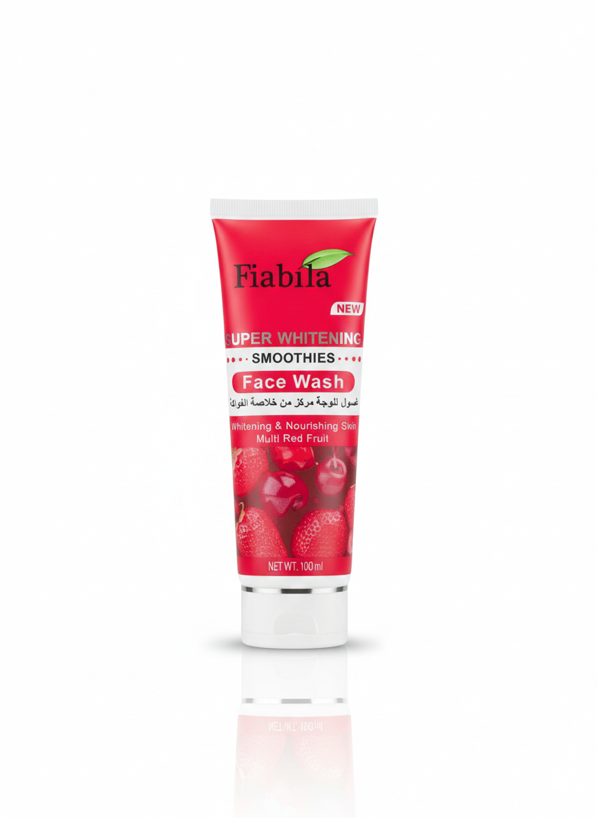 Fiabila Super Whitening Smoothies Face Wash tube on a white background